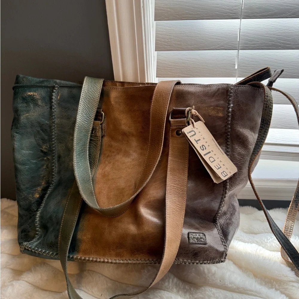 NWT BED|STU Celindra Oceana Leather Tote and Crossbody Wallet Tie Dyed - Picture 4 of 11